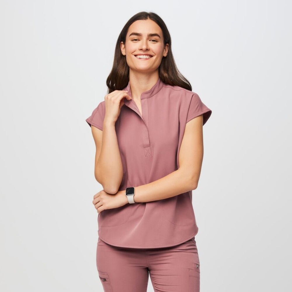 Figs Mauve Rafaela Oversized Scrub Top